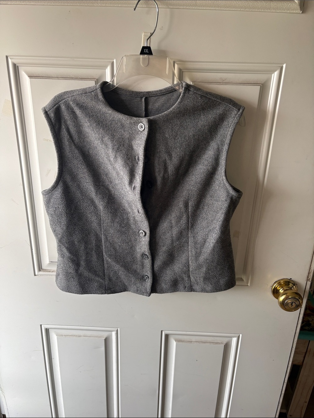 a.n.a Sleeveless Gray Button-Front Vest